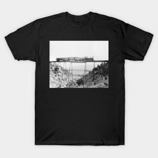 Train Crossing High Bridge, 1890. Vintage Photo T-Shirt